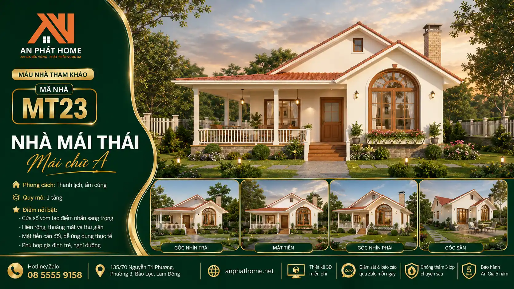 Mẫu nhà mái Thái MT23