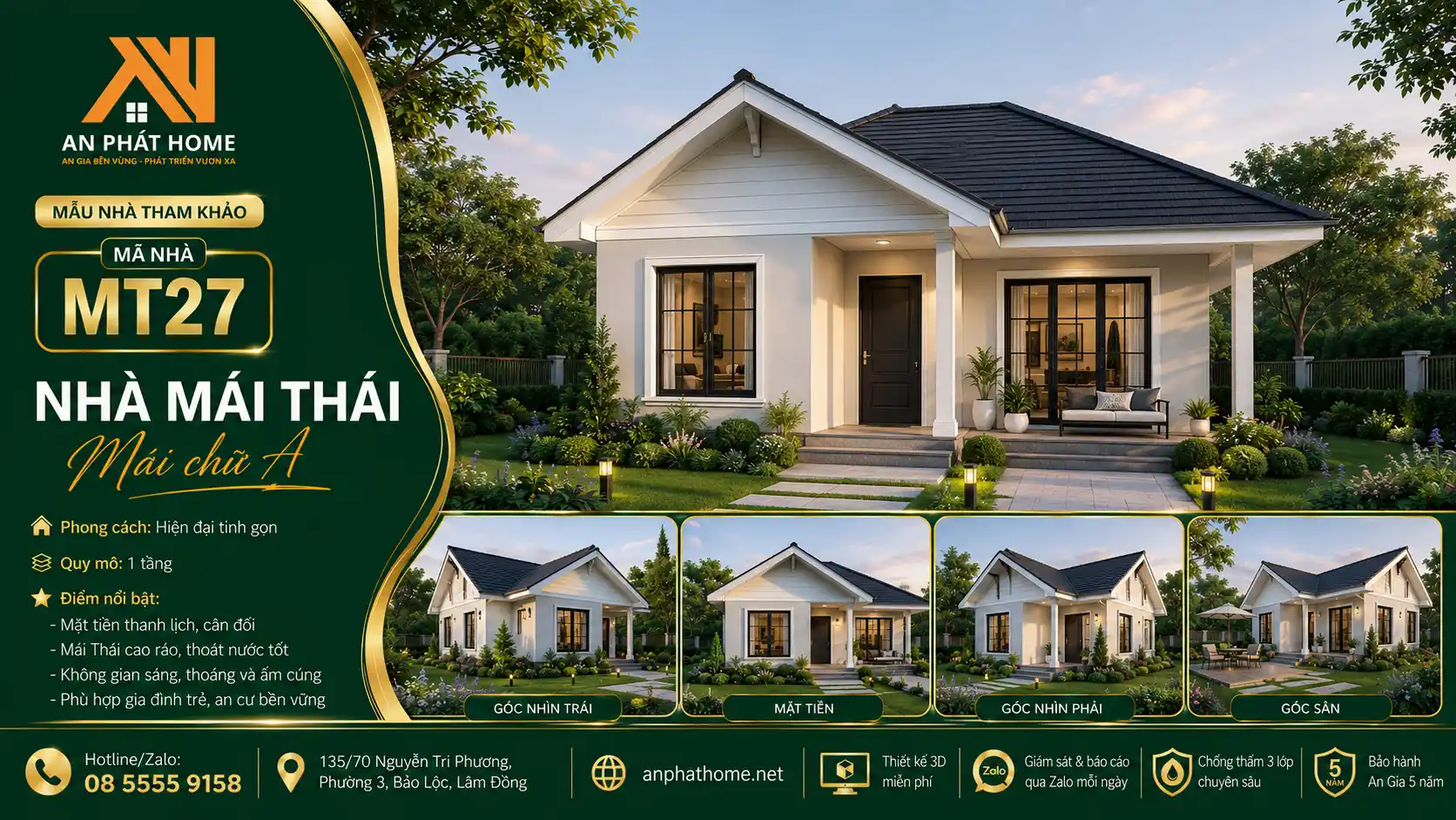 Mẫu nhà mái Thái MT27