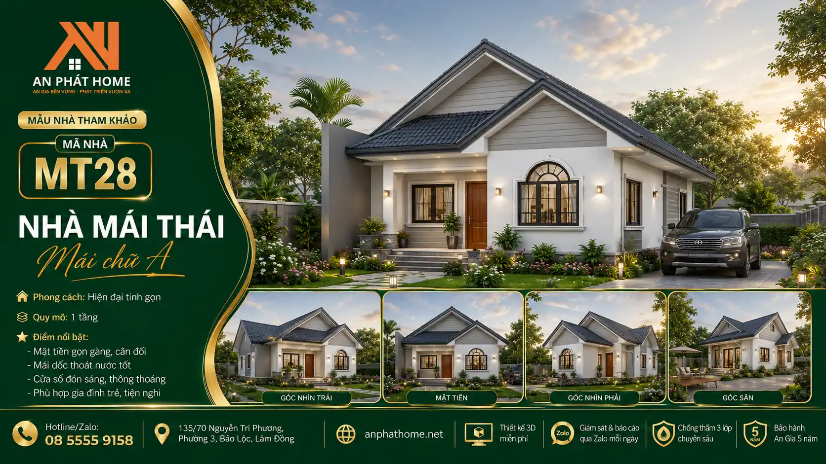 Mẫu nhà mái Thái MT28