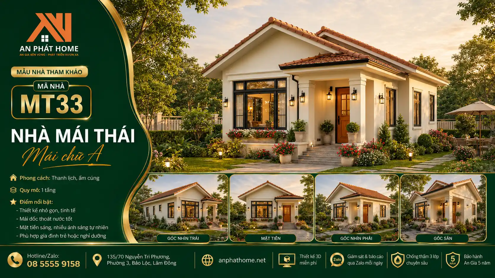 Mẫu nhà mái Thái MT33