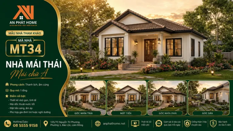 Mẫu nhà mái Thái MT34
