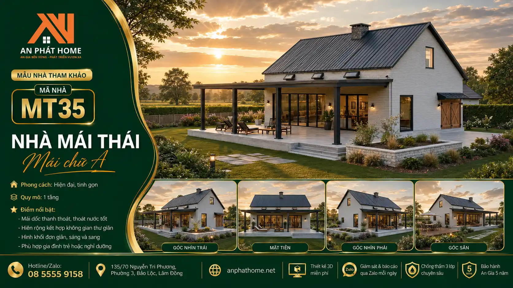 Mẫu nhà mái Thái MT35