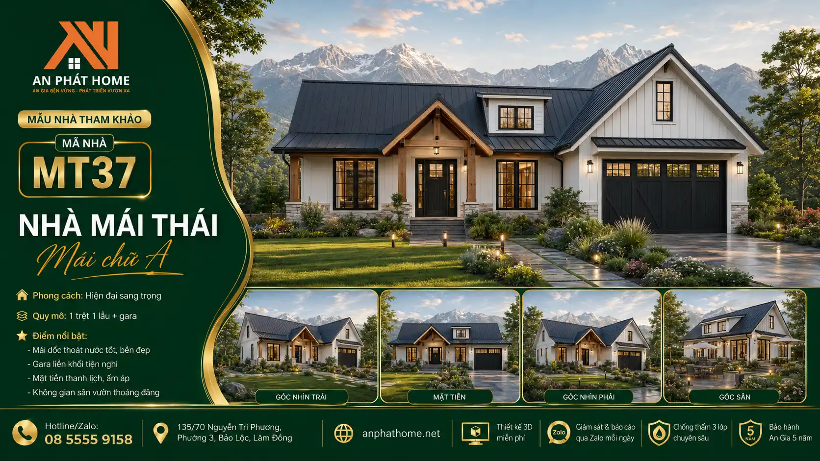 Mẫu nhà mái Thái MT37