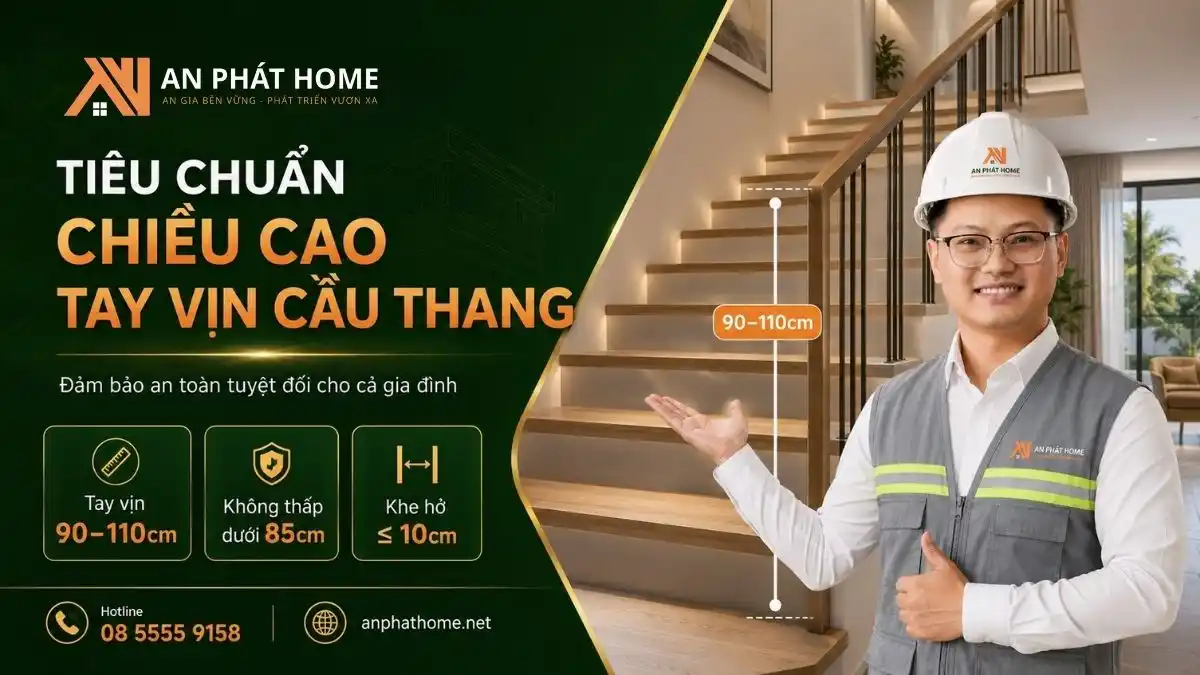 Tiêu Chuẩn Chiều Cao Tay Vịn Cầu Thang Đảm Bảo An Toàn Tuyệt Đối