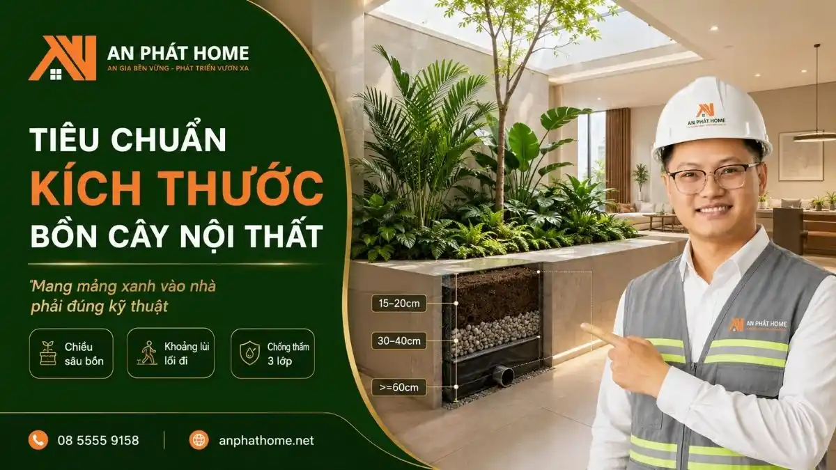 Tiêu Chuẩn Kích Thước Bồn Cây Nội Thất Mang Mảng Xanh Vào Không Gian Sống