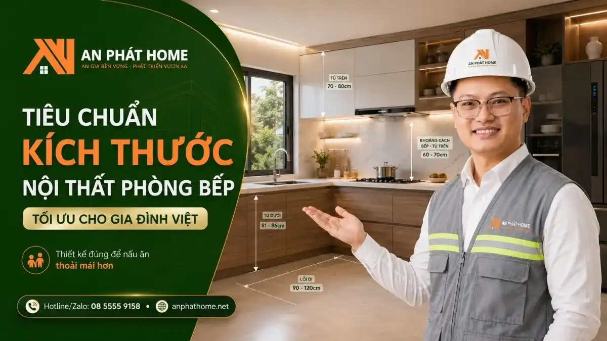 Tiêu Chuẩn Kích Thước Nội Thất Phòng Bếp Tối Ưu Cho Gia Đình Việt