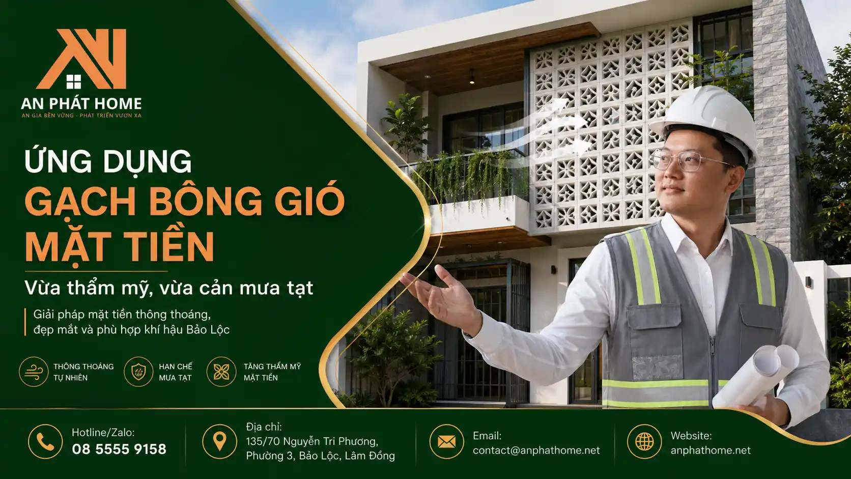 Ứng Dụng Gạch Bông Gió Mặt Tiền: Vừa Thẩm Mỹ, Vừa Cản Mưa Tạt