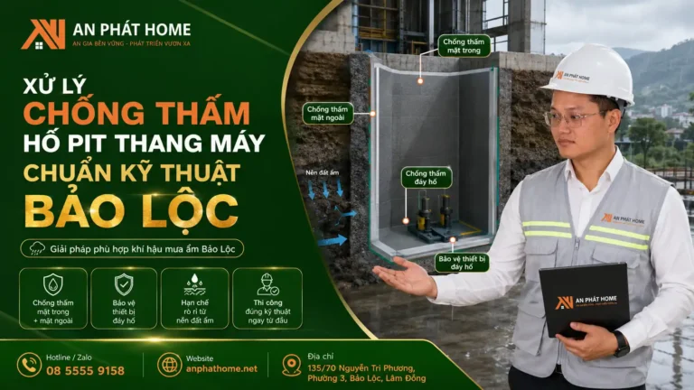 Xử lý chống thấm hố PIT thang máy chuẩn kỹ thuật Bảo Lộc