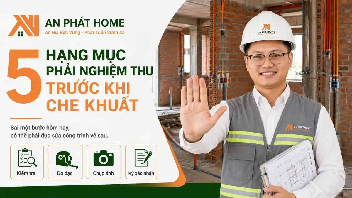 5 hạng mục quan trọng bạn phải nghiệm thu trước khi che khuất tường