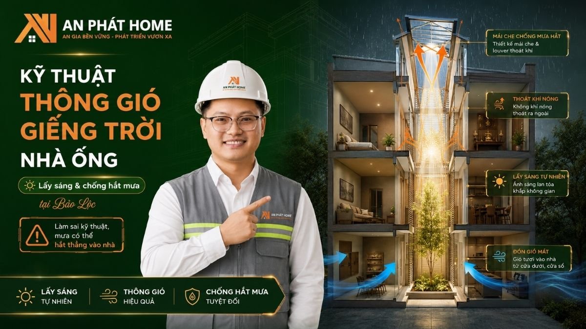 Kỹ thuật thông gió giếng trời nhà ống đúng chuẩn xây dựng