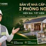 Bản Vẽ Nhà Cấp 4 Nông Thôn 2 Phòng Ngủ Hiện Đại, Tiết Kiệm