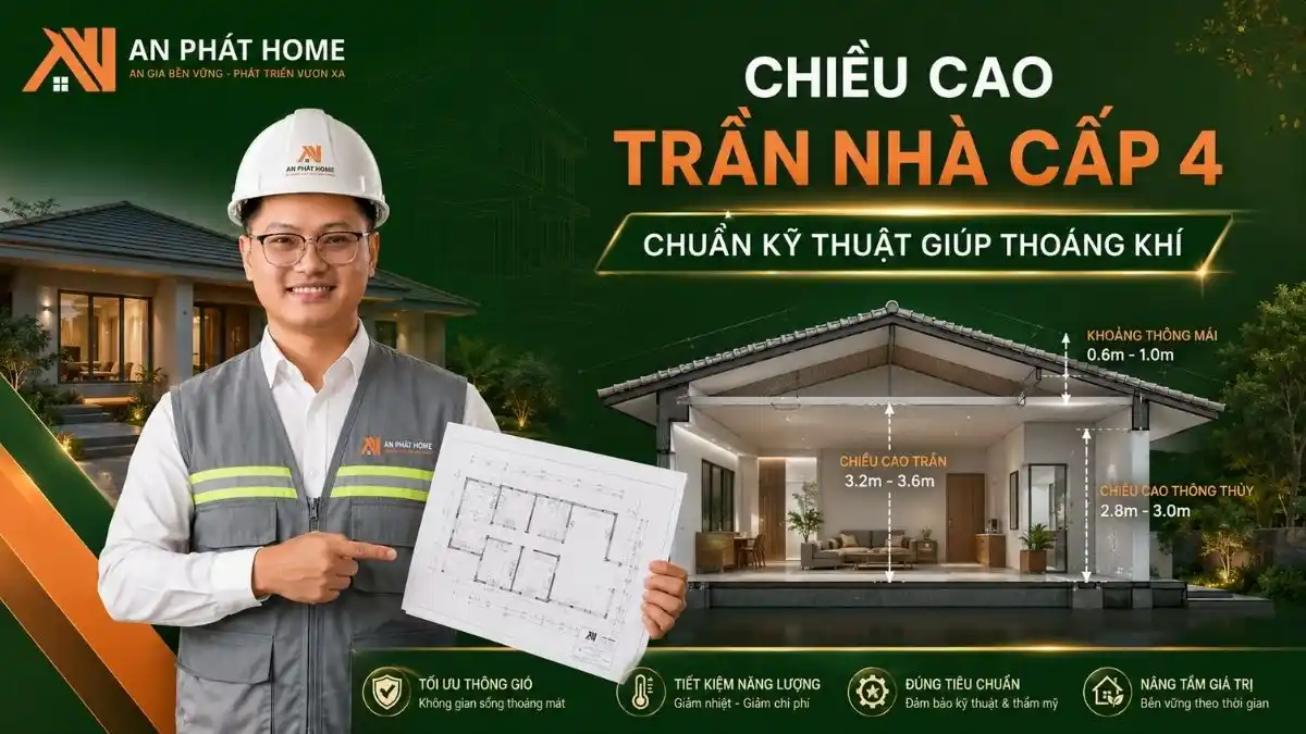 Chiều Cao Trần Nhà Cấp 4 Chuẩn Kỹ Thuật Giúp Thoáng Khí