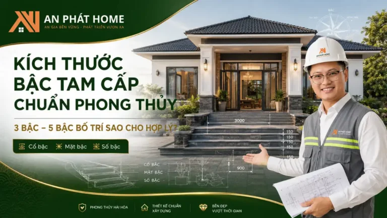 Kích Thước Bậc Tam Cấp Chuẩn Phong Thủy Rước Vượng Khí (3, 5 Bậc)