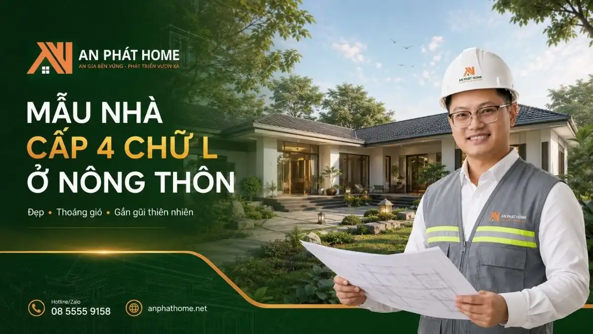 Mẫu Nhà Cấp 4 Chữ L Ở Nông Thôn Đẹp, Thoáng Gió Tự Nhiên