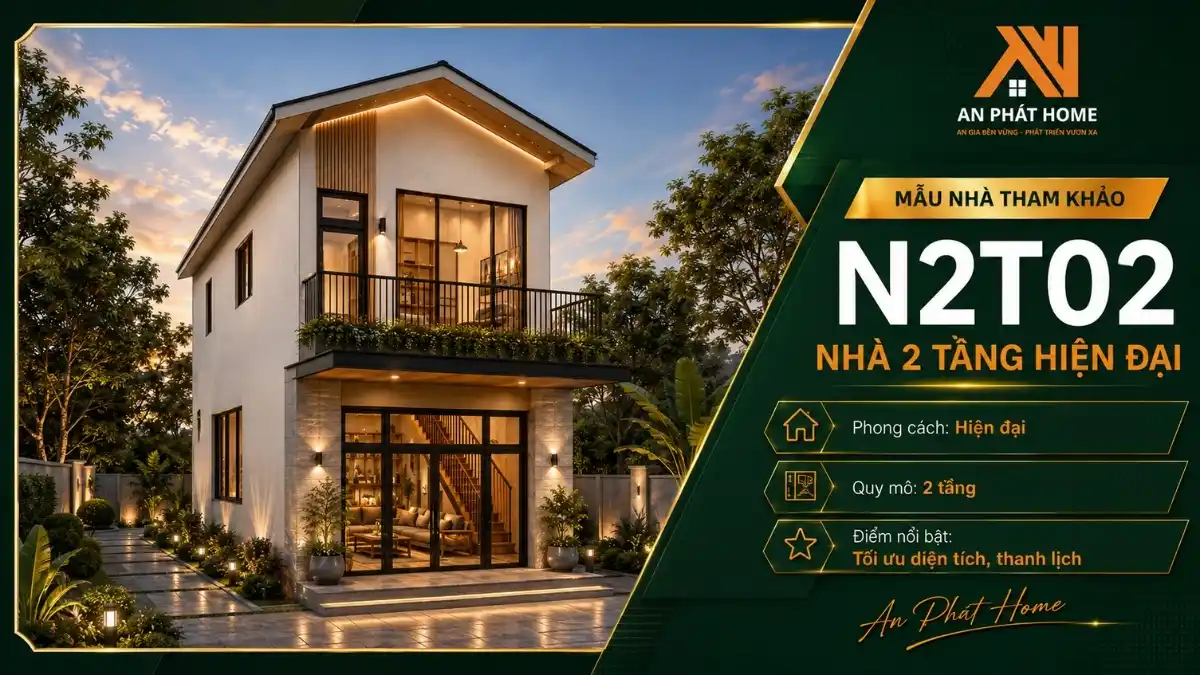 Nhà 2 tầng mái chữ A N2T02