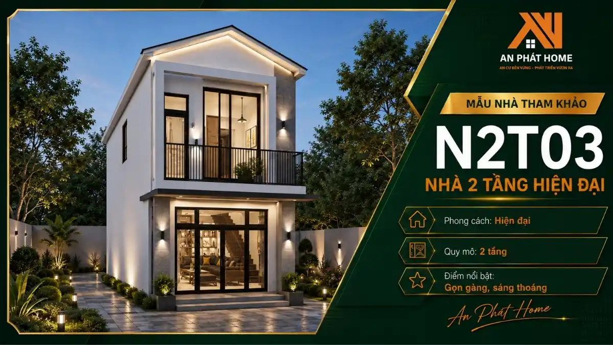 Nhà 2 tầng mái chữ A N2T03