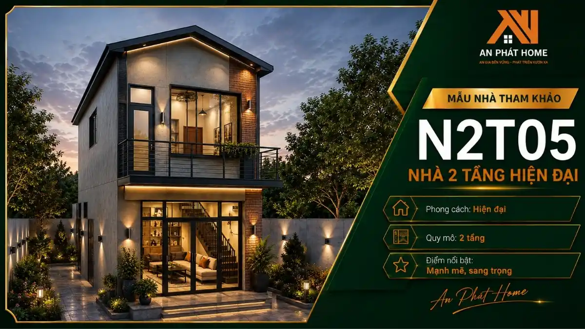 Nhà 2 tầng mái chữ A N2T05