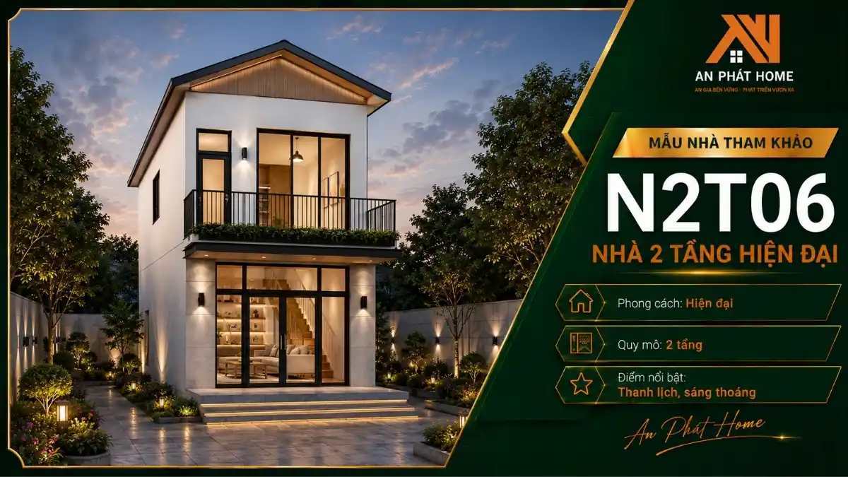 Nhà 2 tầng mái chữ A N2T06