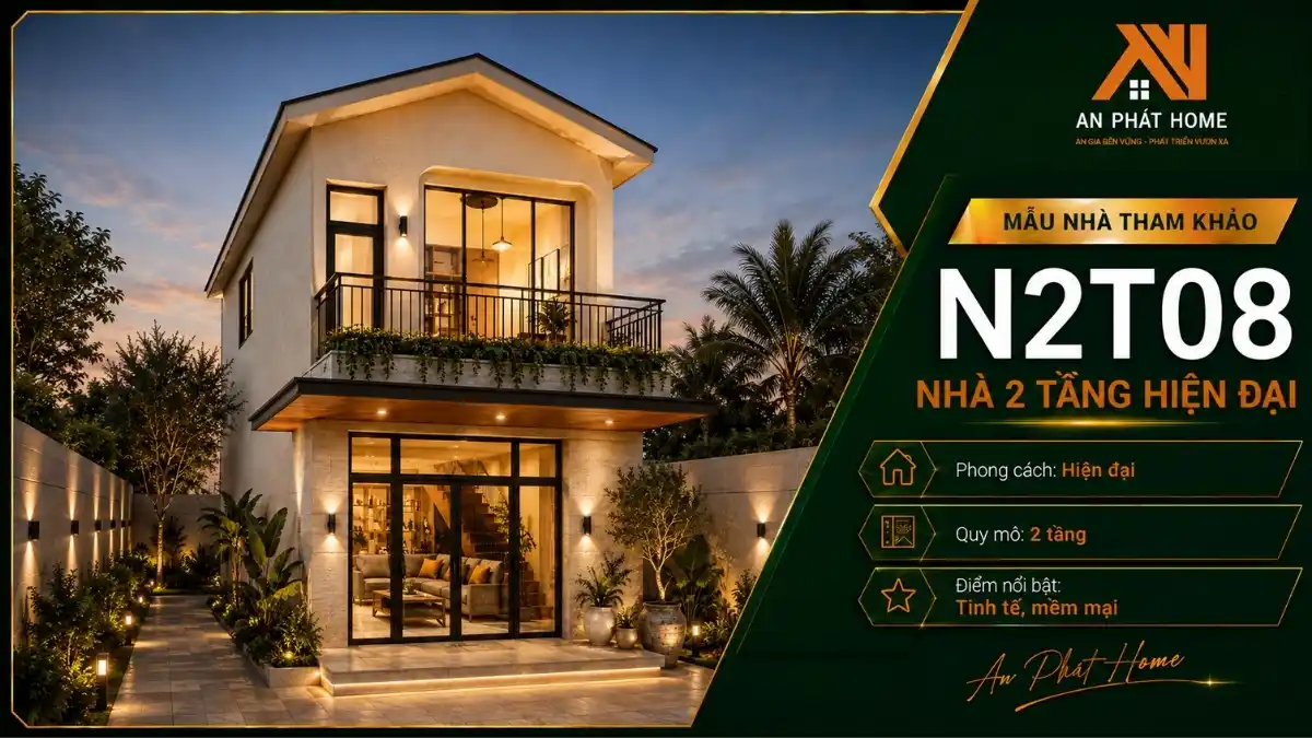 Nhà 2 tầng mái chữ A N2T08