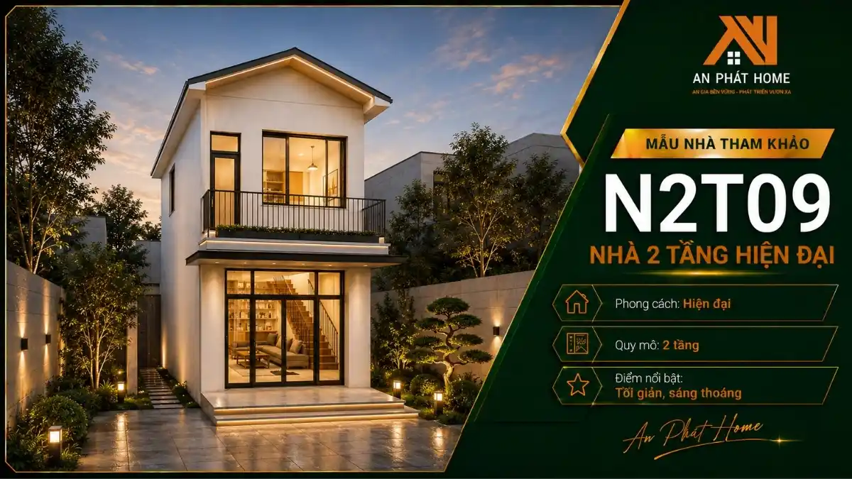 Nhà 2 tầng mái chữ A N2T09
