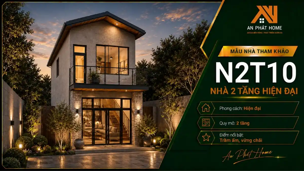 Nhà 2 tầng mái chữ A N2T10