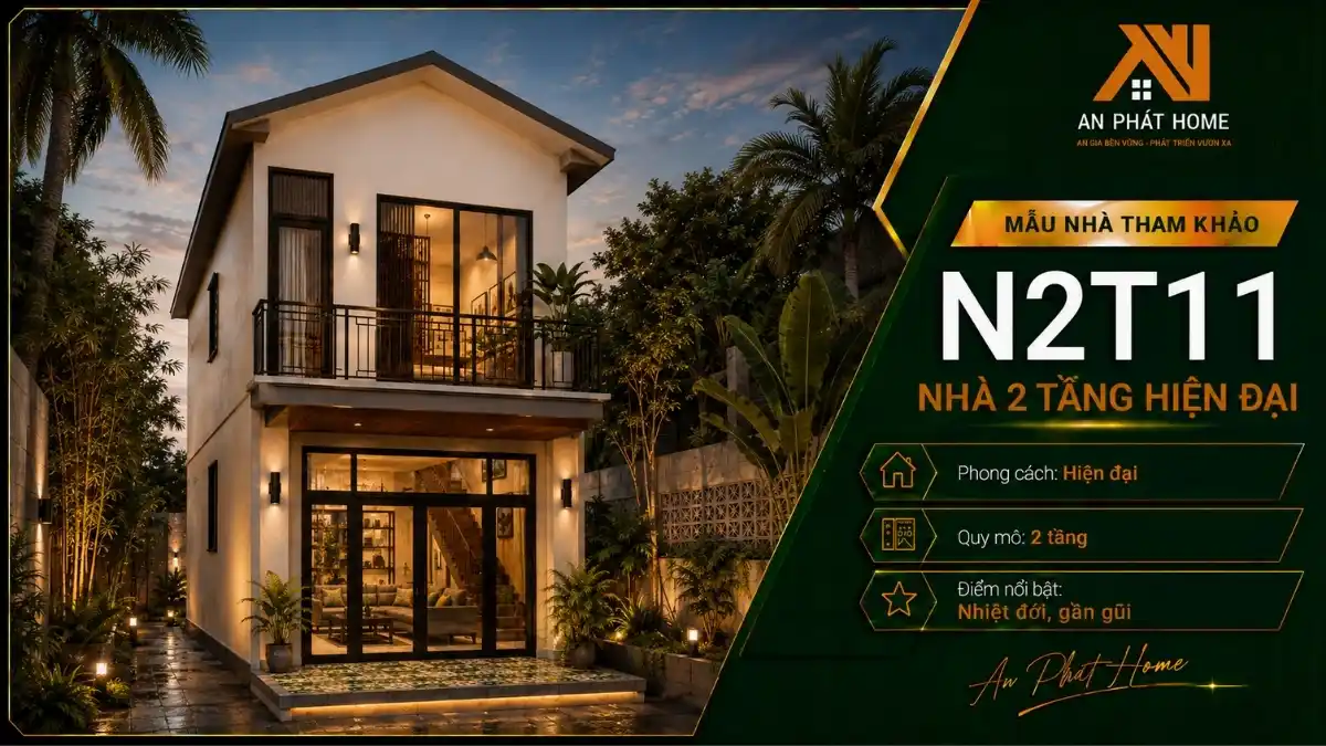 Nhà 2 tầng mái chữ A N2T11