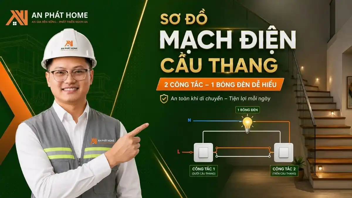 Sơ Đồ Mạch Điện Cầu Thang 2 Công Tắc 1 Bóng Đèn Dễ Hiểu