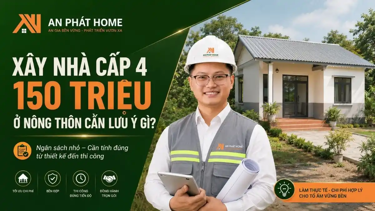 Xây Nhà Cấp 4 Khoảng 150 Triệu Ở Nông Thôn Cần Lưu Ý Gì