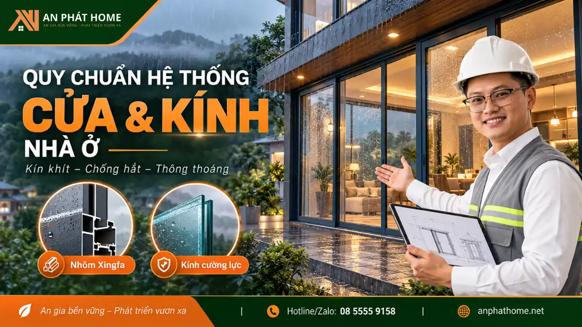 Quy Chuẩn Hệ Thống Cửa & Kính Nhà Ở Chống Hắt Mưa Bảo Lộc An Phát Home