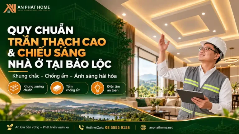Quy chuẩn trần thạch cao và chiếu sáng nhà ở tại Bảo Lộc thi công đúng kỹ thuật